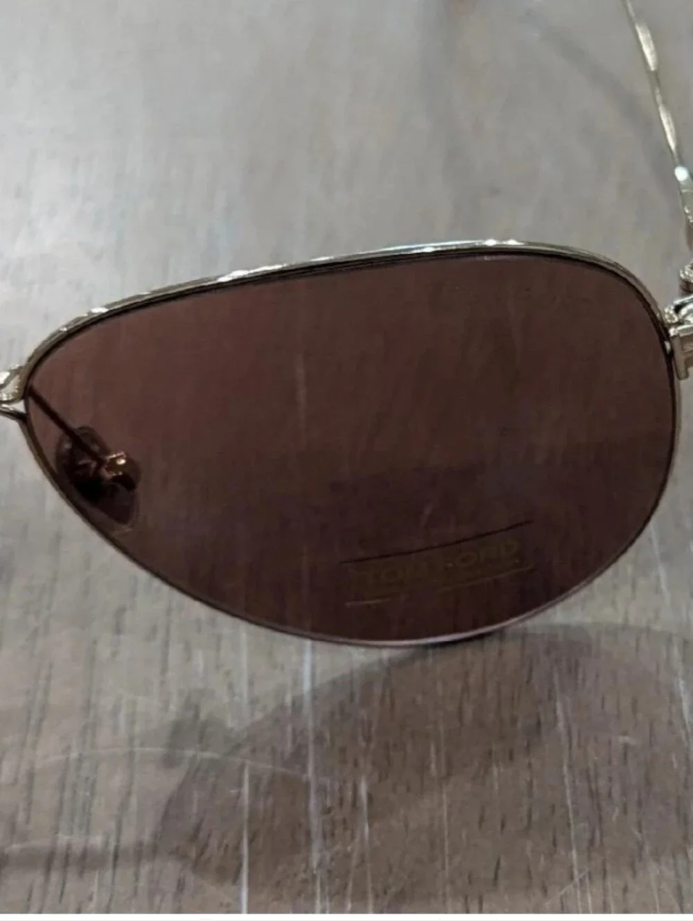 $520 Mens Authentic Tom Ford 59mm Pilot Sunglasses Gold/Brown
